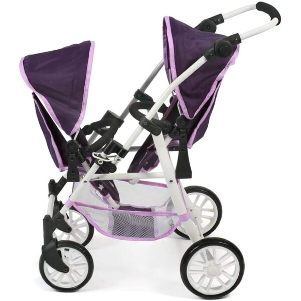 Tandembuggy Twinny – Zwillingskinderwagen für Puppen mit verstellbaren Sitzen und drehbaren Rädern