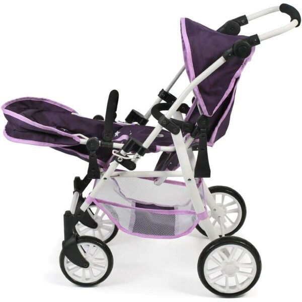 Tandembuggy Twinny – Zwillingskinderwagen für Puppen mit verstellbaren Sitzen und drehbaren Rädern