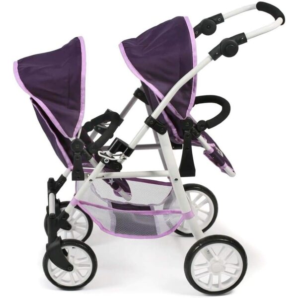 Tandembuggy Twinny – Zwillingskinderwagen für Puppen mit verstellbaren Sitzen und drehbaren Rädern