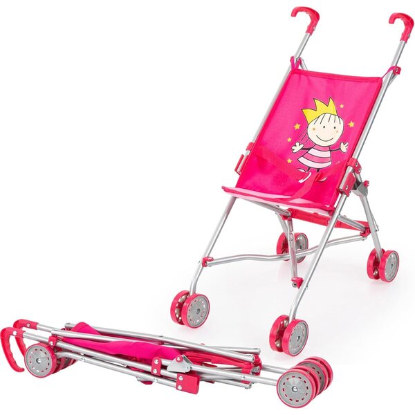 Bayer Design Princess rosa Puppenwagen, faltbar und stabil bis 46 cm