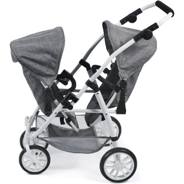 Chic 2000 Bayer Zwillingskinderwagen, doppelt verstellbarer Sitz für Puppen bis 50 cm