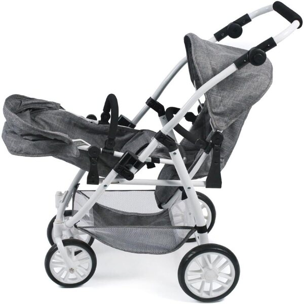 Chic 2000 Bayer Zwillingskinderwagen, doppelt verstellbarer Sitz für Puppen bis 50 cm