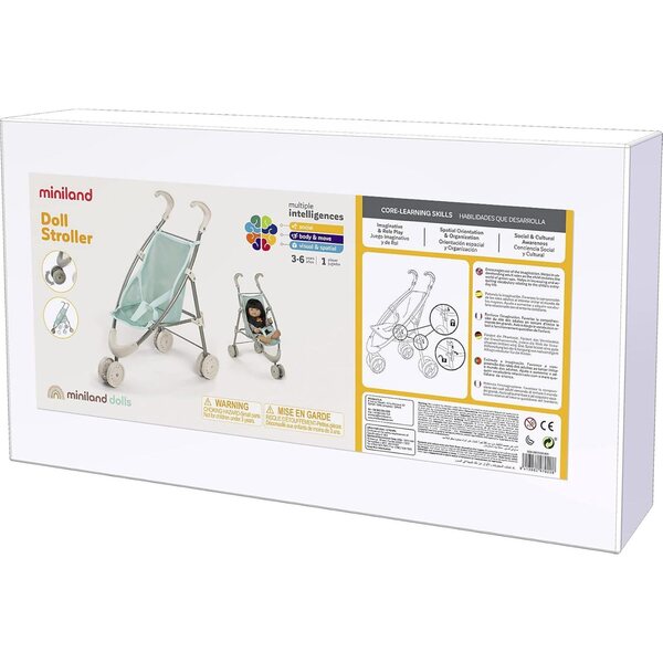 Miniland Dolls Mint Kinderwagen – Leicht, faltbar und wasserabweisend
