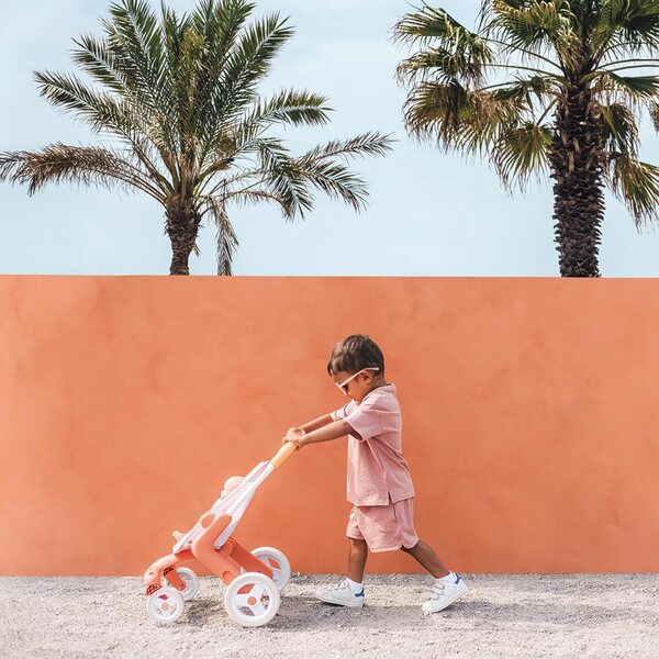 Smoby Baby Nurse Pop Kinderwagen für Puppen bis 42 cm mit multidirektionalen Rädern