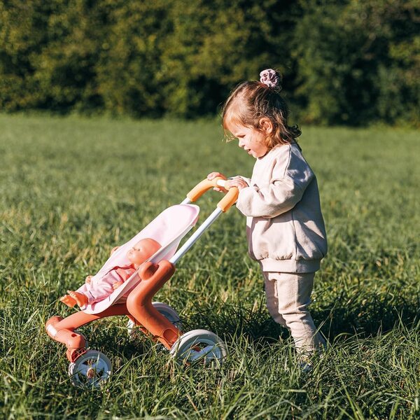 Smoby Baby Nurse Pop Kinderwagen für Puppen bis 42 cm mit multidirektionalen Rädern