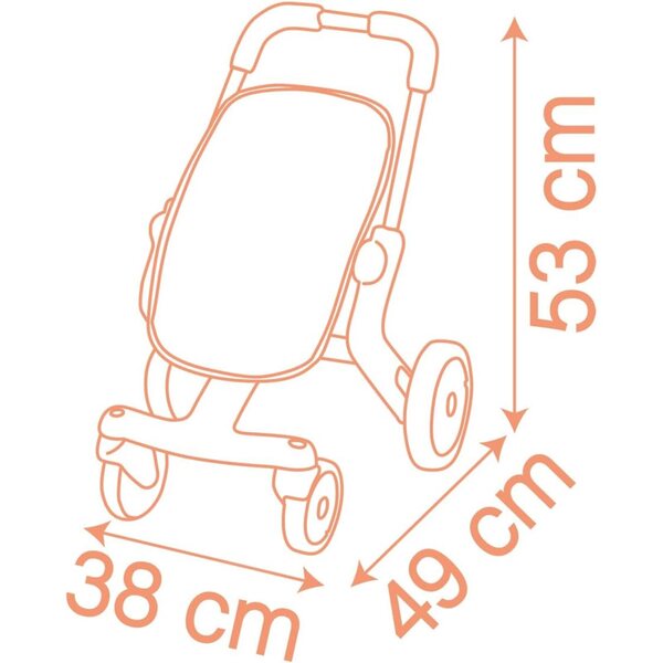 Smoby Baby Nurse Pop Kinderwagen für Puppen bis 42 cm mit multidirektionalen Rädern