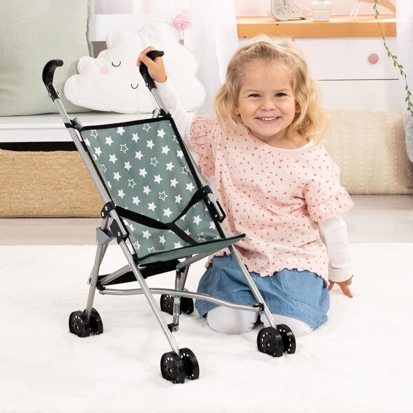 Zusammenklappbarer Puppenwagen von Bayer Design mit Sicherheitsgurt und Doppelrädern