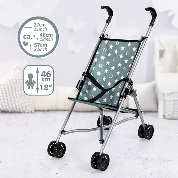 Zusammenklappbarer Puppenwagen von Bayer Design mit Sicherheitsgurt und Doppelrädern