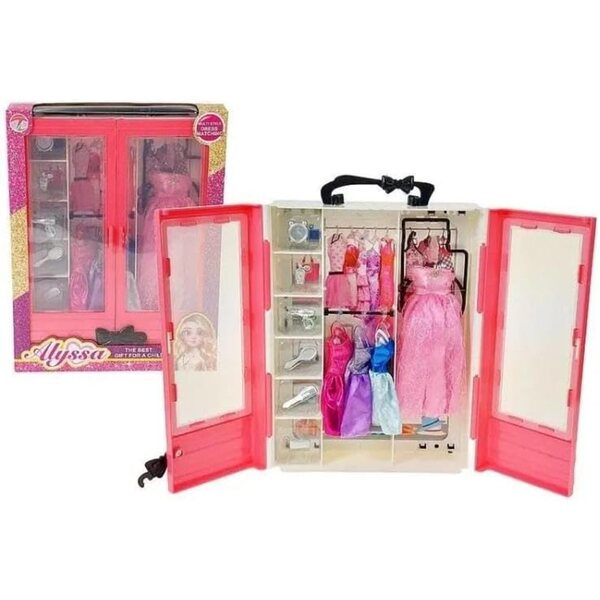 Armadio con 4 vestiti e accessori per bambole 29 cm - ADAR