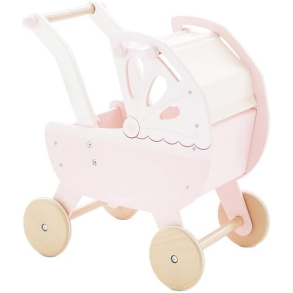 Le Toy Van Spielzeugkinderwagen aus FSC-Holz mit Tasche und Baumwolldecke, 54 cm, Montessori