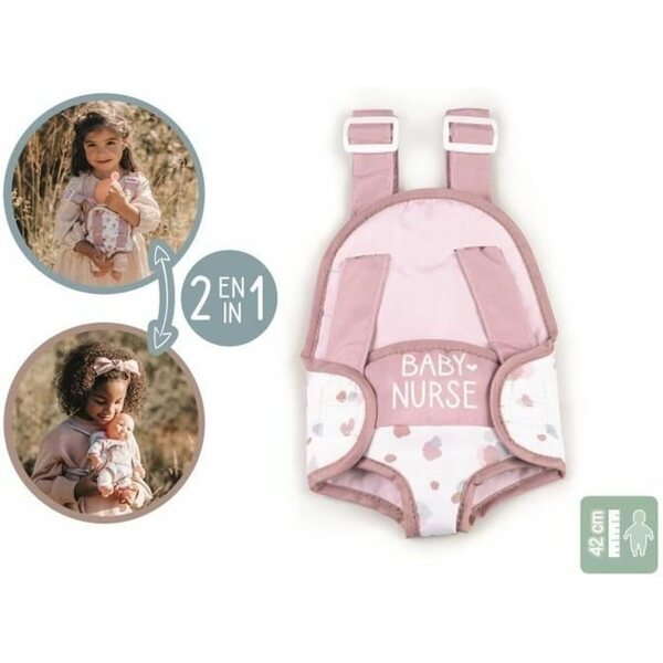Smoby Baby Nurse Kindertrage für Puppen bis 42 cm mit verstellbaren Schultergurten