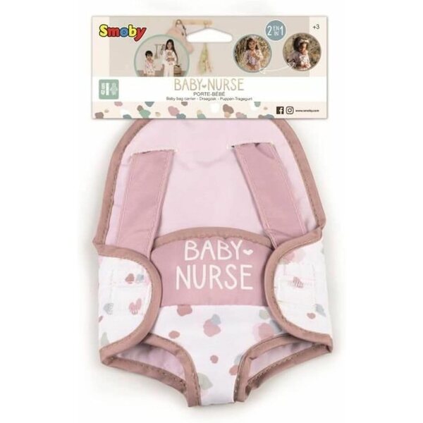 Smoby Baby Nurse Kindertrage für Puppen bis 42 cm mit verstellbaren Schultergurten