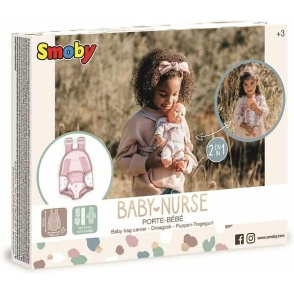 Smoby Baby Nurse Kindertrage für Puppen bis 42 cm mit verstellbaren Schultergurten