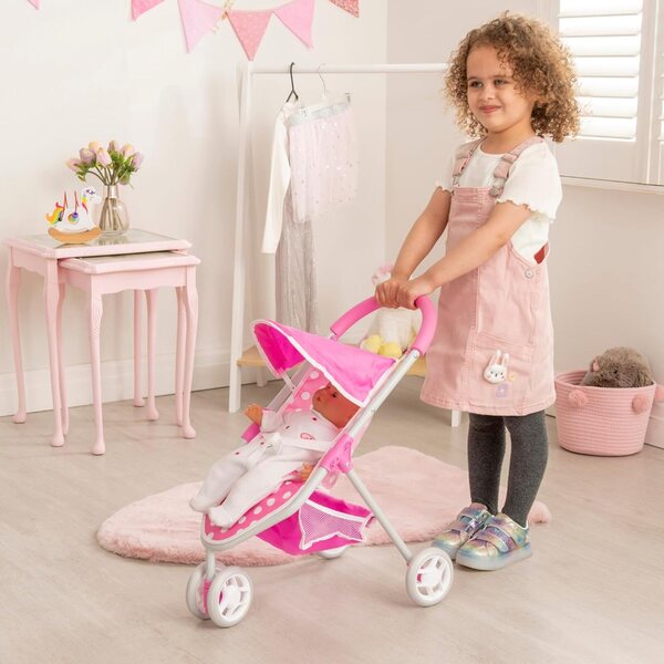Dolly Tots Jogger Puppenwagen, faltbar, für Puppen bis 45 cm, 3+