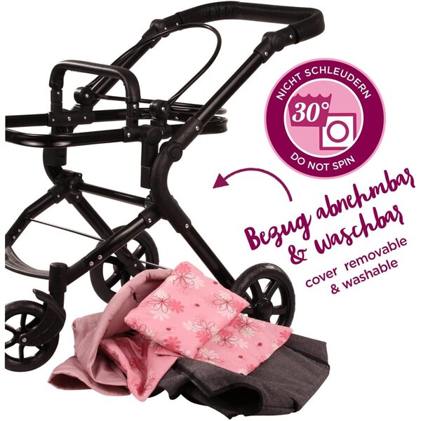 Götz Passeggino per bambole 2 in 1 Soft Mood con maniglia regolabile 58-80 cm