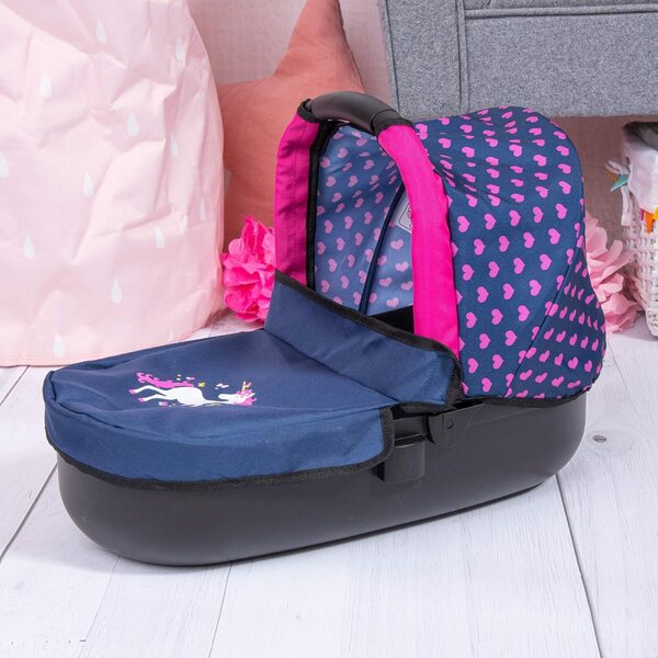 Carrozzina regolabile per bambole fino a 46 cm con borsa e ruote girevoli Bayer Design