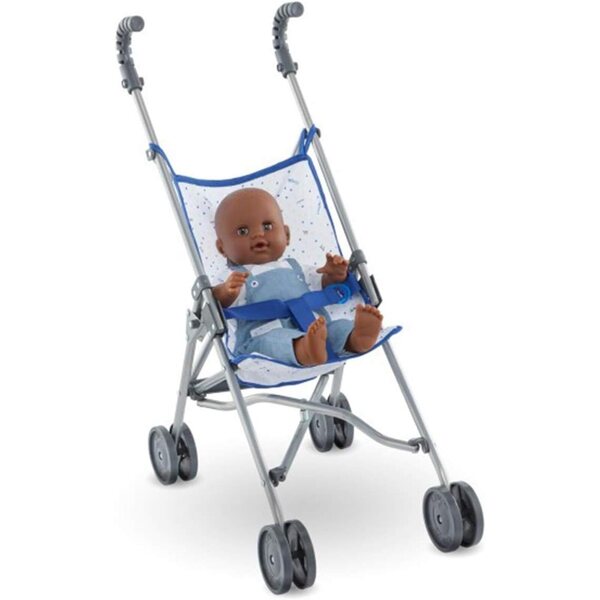 Corolle Mon Grand Poupon Kinderwagen für Puppen 36-42 cm, faltbar, blau