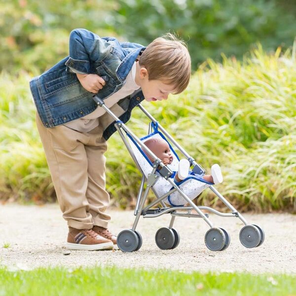 Corolle Mon Grand Poupon Kinderwagen für Puppen 36-42 cm, faltbar, blau