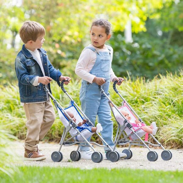 Corolle Mon Grand Poupon Kinderwagen für Puppen 36-42 cm, faltbar, blau