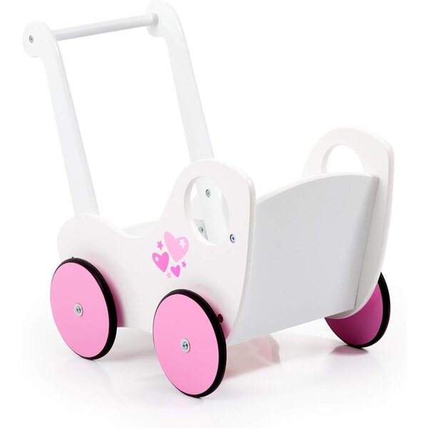 Bayer Design Einhorn Puppenwagen aus Holz, Gummiräder, bis 46 cm