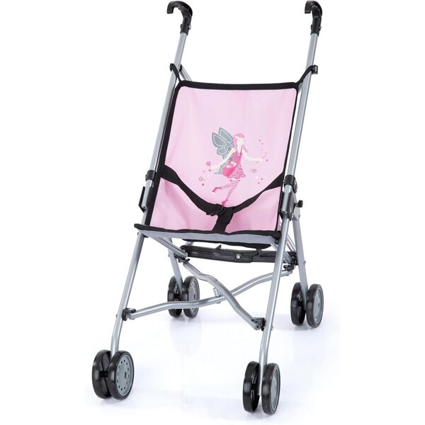Zusammenklappbarer rosa Puppenwagen mit Doppelrädern – Bayer Design 55 cm
