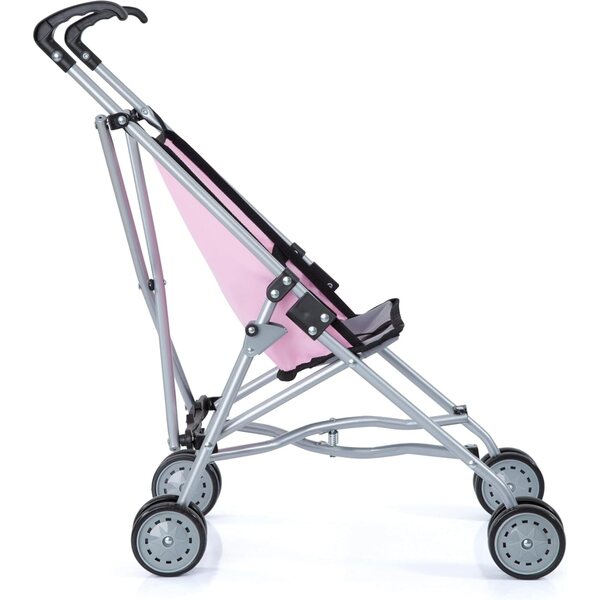 Zusammenklappbarer rosa Puppenwagen mit Doppelrädern – Bayer Design 55 cm
