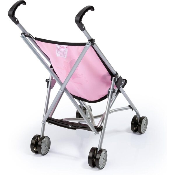 Zusammenklappbarer rosa Puppenwagen mit Doppelrädern – Bayer Design 55 cm