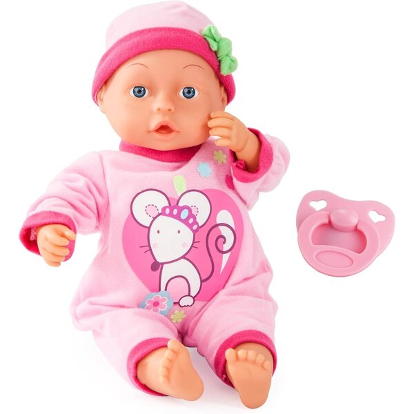 Bayer Design First Words Baby Rosa Puppe 33 cm mit 24 Babysprüchen und weichem Körper