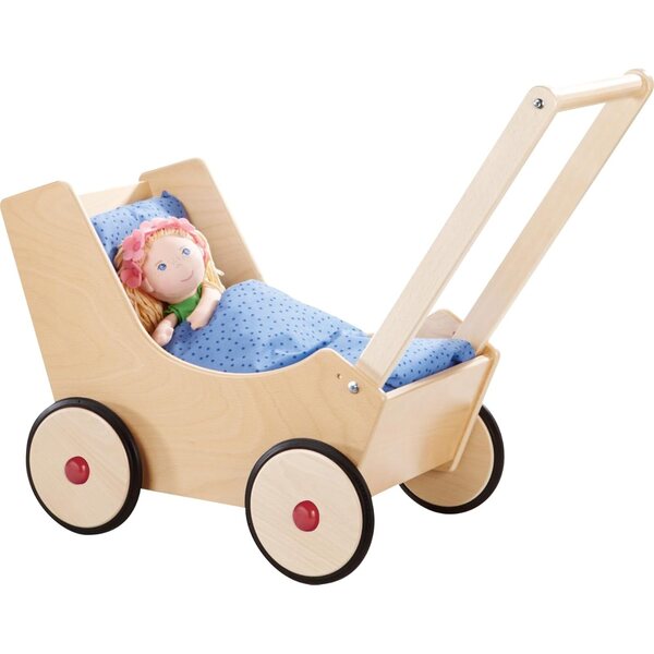HABA Puppenwagen – Spielzeug-Kinderwagen für Kinder, Rosa