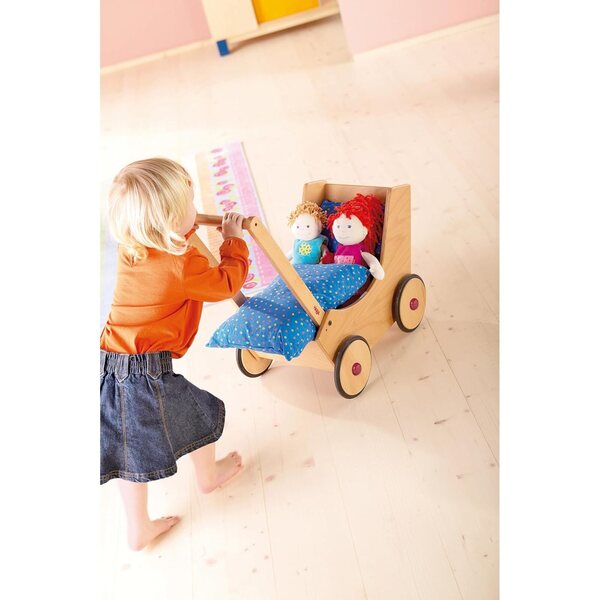 HABA Puppenwagen – Spielzeug-Kinderwagen für Kinder, Rosa