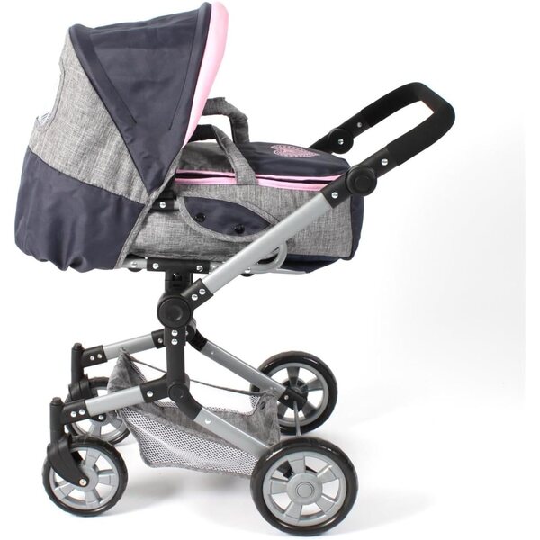 Bayer Chic 2000 Kombikinderwagen JARA grau dunkelblau für Puppen 3 in 1