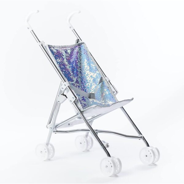 Roma Polly Regenschirm-Kinderwagen für Puppen mit glitzernden Stoffen und einfach zu falten