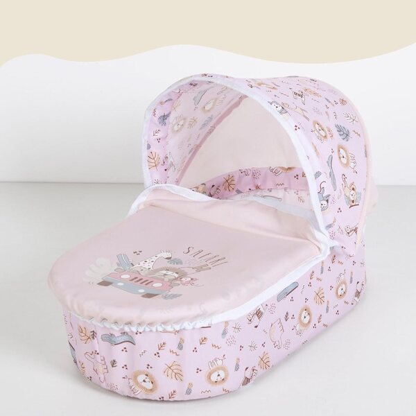 COLORBABY 2-in-1-Puppenwagen mit gepolstertem Griff und rosa Zubehör
