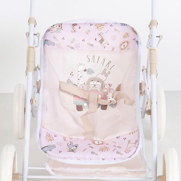 COLORBABY 2-in-1-Puppenwagen mit gepolstertem Griff und rosa Zubehör