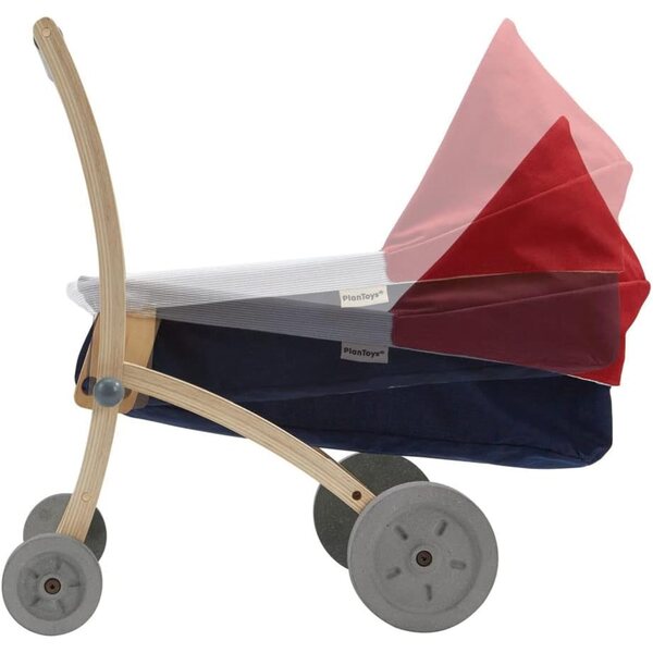 Plan Toys Puppenwagen aus Massivholz mit Stoff – Modell PT3496