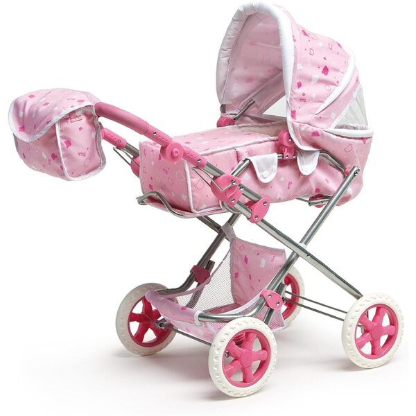 Trudi 64229 Großer Kinderwagen für Puppen 30-36 cm mit ergonomischem Griff