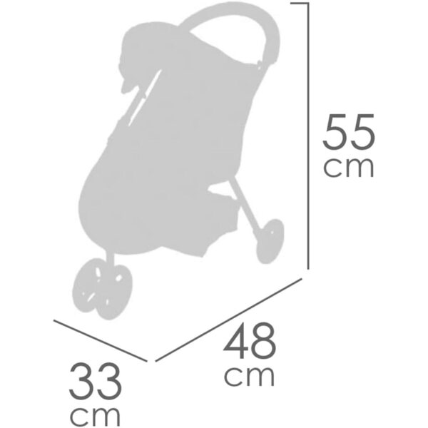 DeCuevas Toys Coco 2x1 Puppenwagen, drehbare Räder und ausziehbares Verdeck