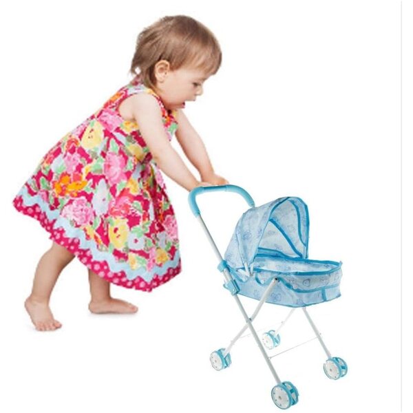Mini Passeggino in Plastica per Bambole Guohetuk, Leggero e Pieghevole per Bambini