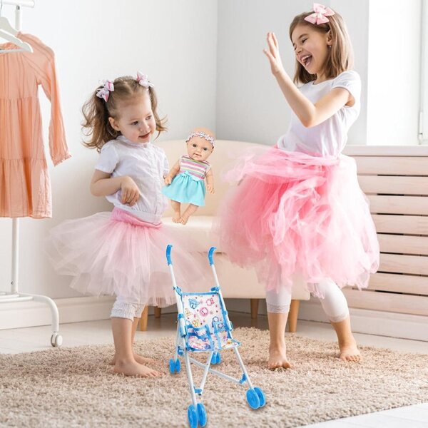 Puppenset mit rosa Kinderwagen, 10 Zoll, Lernspielzeug für Kinder