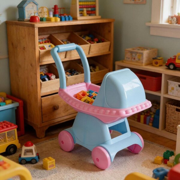 Realistischer Spielzeug-Kinderwagen für Puppen, Rollenspiel für Mädchen ab 3 Jahren