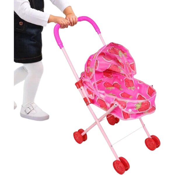 Passeggino Giocattolo per Bambole in Metallo con Tenda Pieghevole – Gioco di Ruolo Bambini
