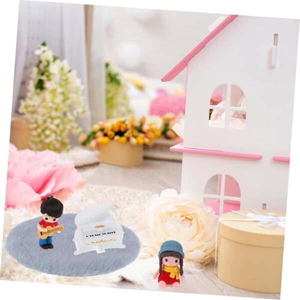 Miniatur-Klavier- und Gitarristenfiguren-Set aus Kunstharz für das Puppenhaus