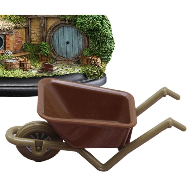 Generisch Mini-Spielzeugschubkarre aus ABS für Puppenhaus- und Gartendekoration