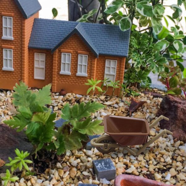 Generisch Mini-Spielzeugschubkarre aus ABS für Puppenhaus- und Gartendekoration