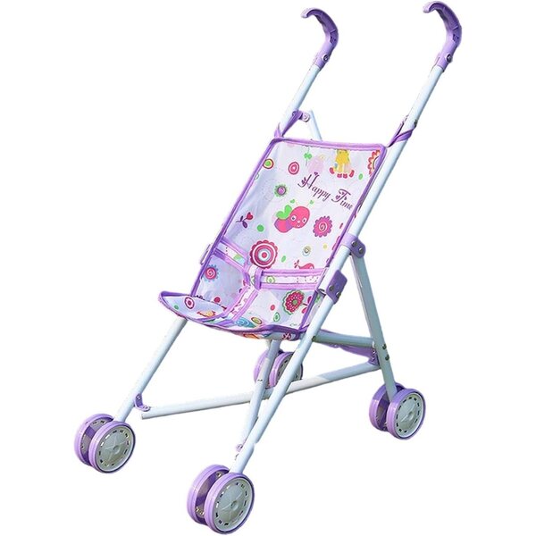 Zusammenklappbarer Spielzeug-Kinderwagen für Almencla-Puppen, Lila, 22 x 38,5 x 54 cm