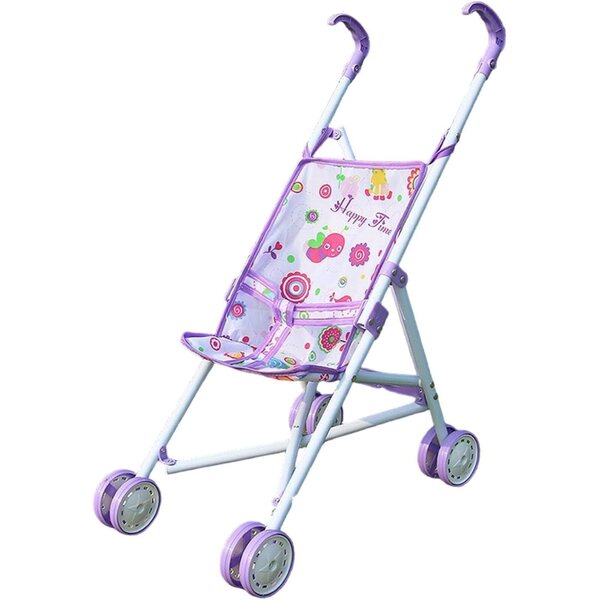 Zusammenklappbarer Spielzeug-Kinderwagen für Almencla-Puppen, Lila, 22 x 38,5 x 54 cm