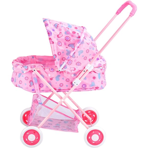 Geräumiger und realistischer Puppenspielzeug-Kinderwagen mit verstellbarem Griff