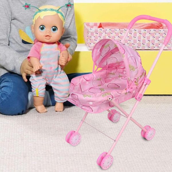 Puppenwagen mit verstellbarem Faltzelt, kreatives Spielen für Kinder