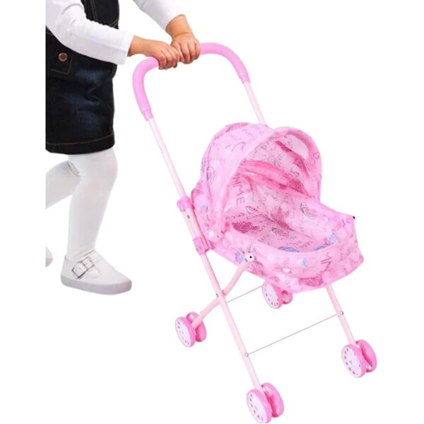 Passeggino per Bambole Pieghevole con Tenda | Giocattolo Educativo per Bambini