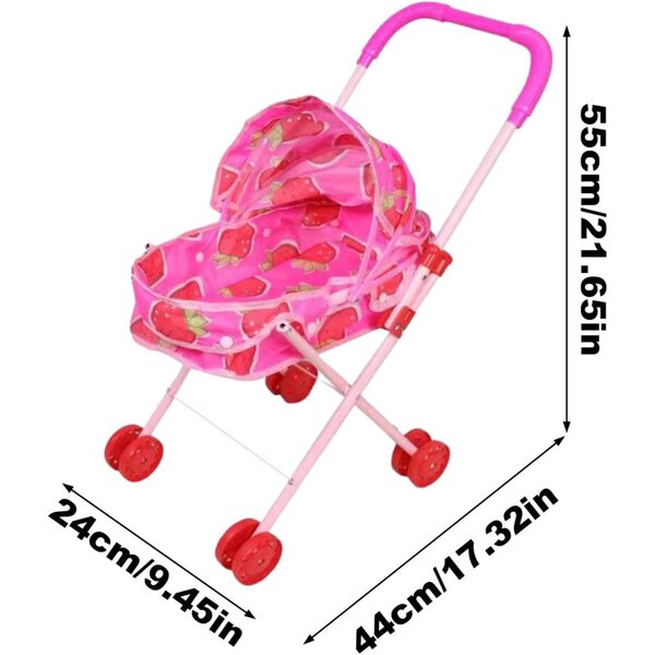 Passeggino Giocattolo Regolabile con Tenda Pieghevole per Bambine - Indoor e Outdoor